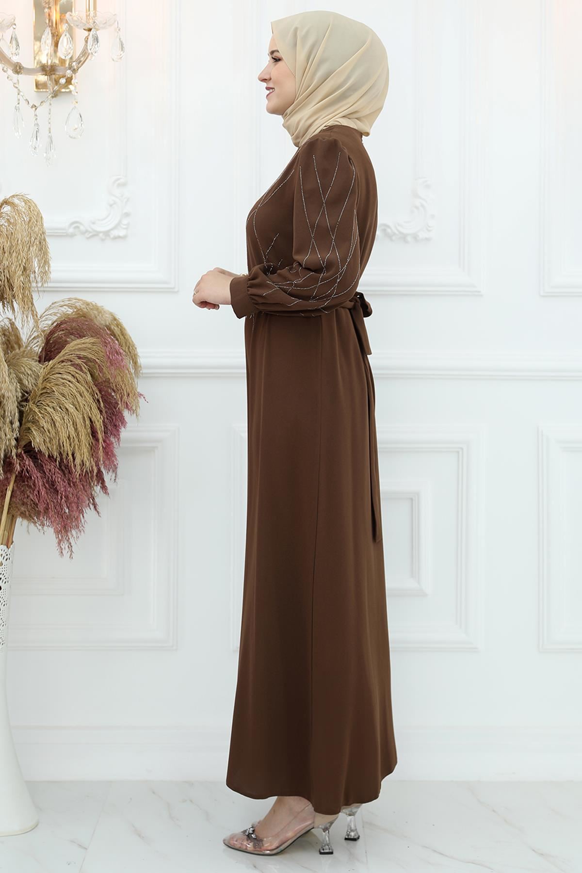 Kahverengi Yasemin Elbise