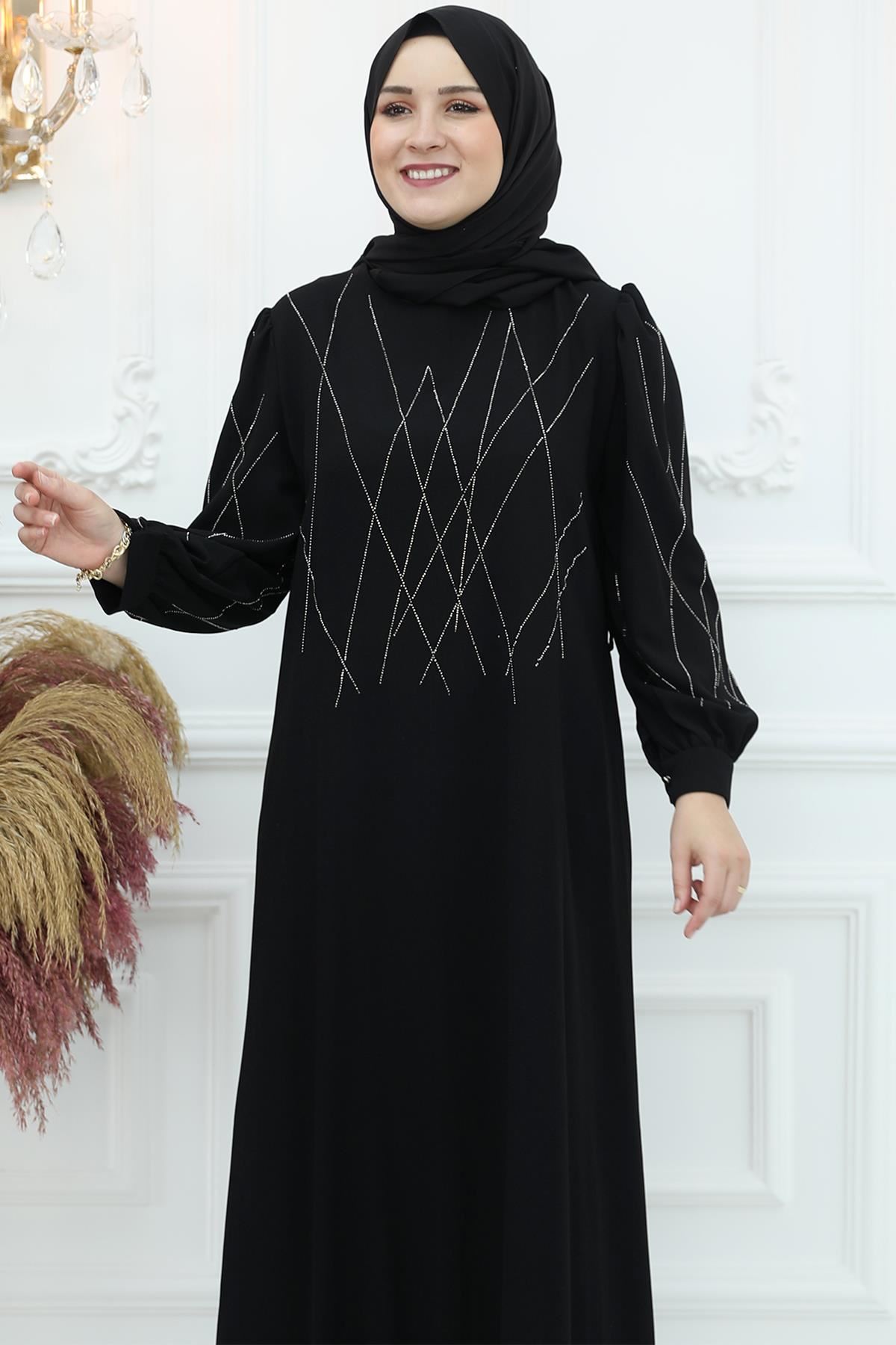 Siyah Yasemin Elbise